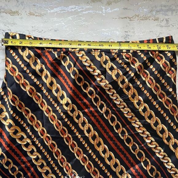 Ashley Stewart Silky Chain Print MIDI Skirt - Picture 6 of 12